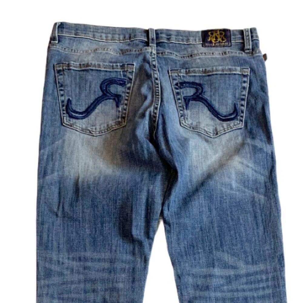 Rock & Republic Medium Wash Kasandra Boot Cut Mid Rise Jeans Women's Size 14 - Picture 4 of 8